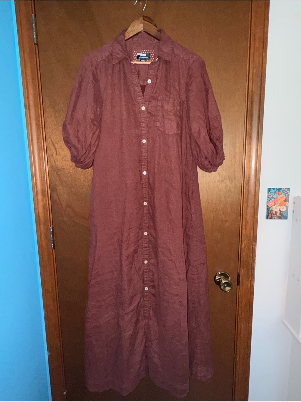 Anthropologie Maeve Mona Linen Blend Dress